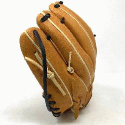 is classic 11.5 inch baseball glove is made with tan stiff American Kip leather. I Web, open