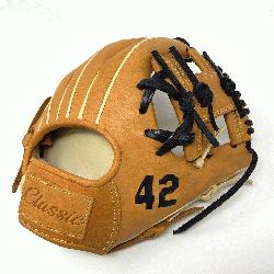 inch baseball glove is made with tan stiff American Kip leather. I Web, open back,