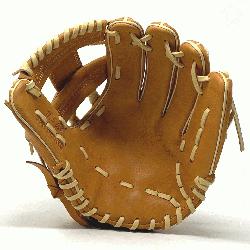 5 inch baseball glove is made with tan stiff American Kip leathe