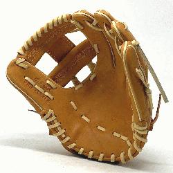 11.5 inch baseball glove is made with tan stiff American Kip leather. Spiral I W