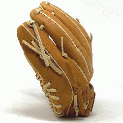1.5 inch baseball glove is made with tan stiff American Kip leather. Spiral I Web, open back, li