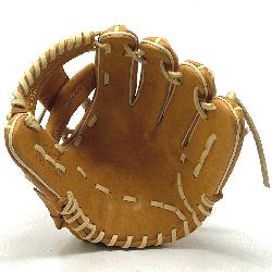 5 inch baseball glove is made with tan stiff American Kip leather. Spiral I Web