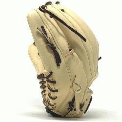  11.75 inch baseball glove is made with blonde stiff American Kip leather. Unique t 