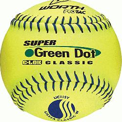 -11 Softie slow pitch practice softball is composed of a high-impact cork center with cover-to-c