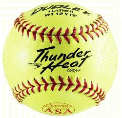 Heat Dual Stamp ASA-NFHS Fastpitch Softballs 47 Cor (1 dozen) : Thunde