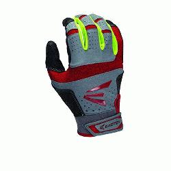 9 Neon Batting Gloves Adult 1 Pair (Grey-Red, Medium) : Textured