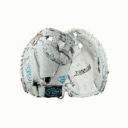 mitt Dual post web Memory foam wrist lining White and Aqua blue Female-specific patterns