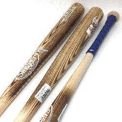  baseball bats by Louisville Slugger. MLB Authentic Cut Ash Wood. 34 inch. Lizard Skin Grip. P