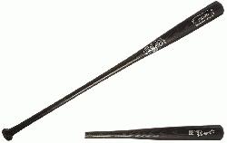 e Slugger Wood 345 Turning Model Fungo Bat. 36 inch Black Finish and deep