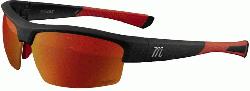 rts - MV463 Matte Black/Red-Violet, With Red Mirror (MSNV463-MBR-V-R) Baseball Performan