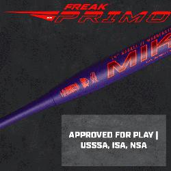 reak Primo Maxload USSSA Slowpitch Softall Bat  The Miken Freak Primo Maxload slow pitch