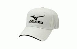 Mizuno Branded Hat Aflex White Size XL : Pre-curved bill, Contra