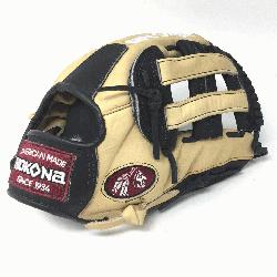 t Glove made of American Bison and Supersoft Steerhide leather combined in black and cream c