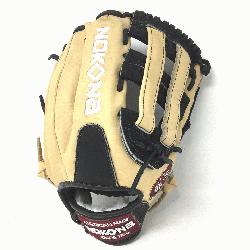 Adult Glove made of American Bison and Supersoft Steerhide leather combined in blac
