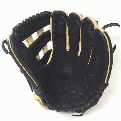 dult Glove made of American Bison and Supersoft Steerhide leather combined in black an