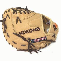 Nokona youth first base mitts are assembled like a work of art with eli
