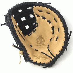 Young Adult Glove made of American Bison and Supersoft Steerhide leather combined in bl