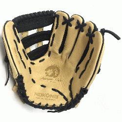 oung Adult Glove made of American Bison and Super soft Steerhide leather combined in black and 