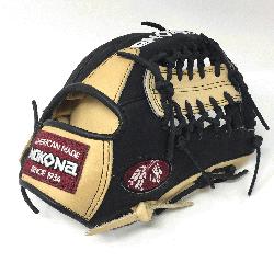 ison and Super soft Steerhide leather combined in black and cream colors. Nokona Alpha Baseba