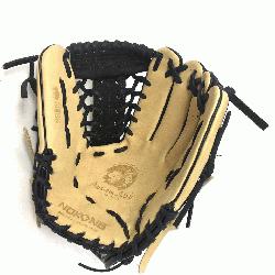 can Bison and Super soft Steerhide leather combined in black and cream colors. Nokona Alpha