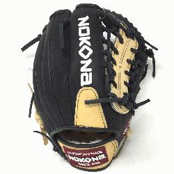 of American Bison and Super soft Steerhide leather combined in black and cream colors. Nokona Al