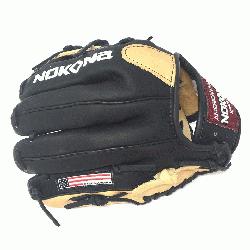 ult Glove made of American Bison and Supersoft Steerhide leather combined in black and cream colo