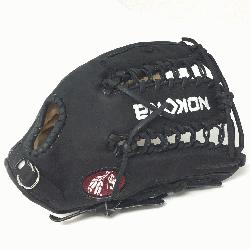 Young Adult Glove made of American Bison and Supersoft Steerhide leather combined in black and crea