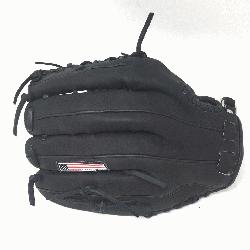 ung Adult Glove made of American Bison and Supersoft Steerhide leather combined in black and cream 