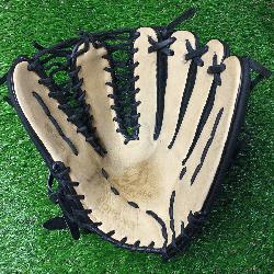a young adult black alpha American Bison S-7MTB Baseball Glove 12.75 Trap Web.