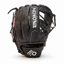 A-1150I-BK-RightHandThrow Nokona Black AmericanKip Baseball Glove 11.5 Right Hand Throw