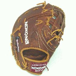 e Nokona Walnut W-N70 12.5 inch First Base Glove is inspired by Nokona’s history of ex