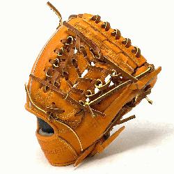 75 inch orange Japan Kip baseball glove with black sheepskin lining.