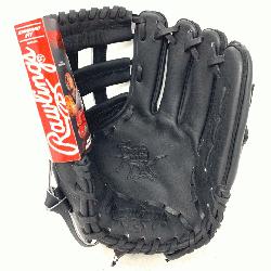 he Rawlings PRO1000HB Black Horween Heart of the Hide Baseball Glove is 12 inches. Made wit