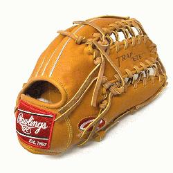 ake of the PRO12TC Rawlings baseball glove. Made in stiff Horween leather like t