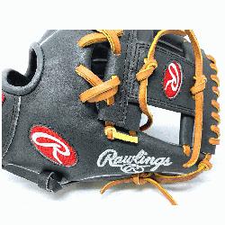 Dark Shadow Black Heart of the Hide Leather and Tan Laces 11.5 Pro200 Baseball Glove with I-Web i