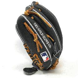  Rawlings Dark Shadow Black Heart of the Hide Leather and Tan Laces 
