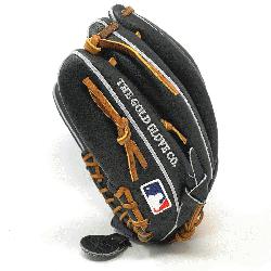 awlings Dark Shadow Black Heart of the Hide Leather and Tan Laces 11.5 Pro200 Basebal