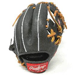 Rawlings Dark Shadow Black Heart of the Hide Leather and Tan Laces 11.5 
