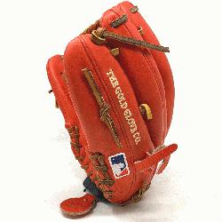  PRO205-30RODM baseball glove is 11.75 inches in size and has a unique Heart of the Hide red orang