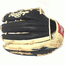 Rawlings Heart of the Hide Camel and Black PRO3030 H Web with open back.