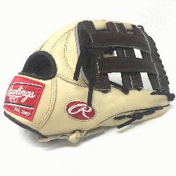  Heart of the Hide 12.75 inch baseball glove. H Web. Open Back. Camel with chocolate b