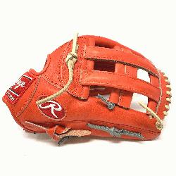 .com Exclusive in Rawlings Heart of the Hide Red-Orange leather. 42 pattern, 12.75 in