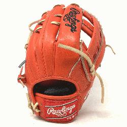 xclusive in Rawlings Heart of the Hide Red-Orange leather.
