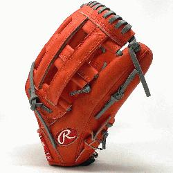 usive in Rawlings Heart of the Hide Red-Orange leather. 42 pattern, 12.75 inch, grey lace. 