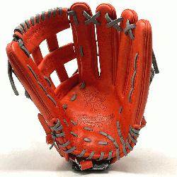  Exclusive in Rawlings Heart of the Hide Red-Orange leather. 42 pattern, 12.75 inch, grey lac