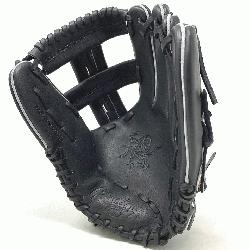 ; 12.25 Inch Black Horween Leather Rawlings Ballgloves.com Exclusive Grey Split Welting