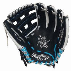 with the Rawlings Heart of the Hide Series softball glove in a stunning navy and