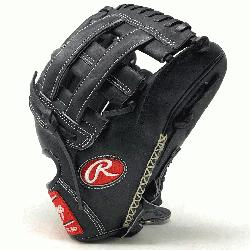 fortable black Horween H Web infield glove in 