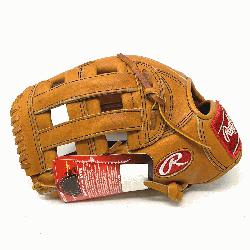  most popular outfield pattern in classic Horween Tan Leather.  12.75 Inch H