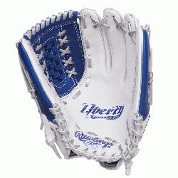 he Rawlings Liberty Advanced Color Series 12.5 inch fastpitch softball glove is made for pla